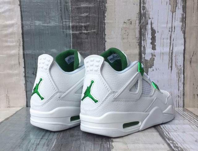 Air Jordan 4 White Green Men Basketball Shoes;
